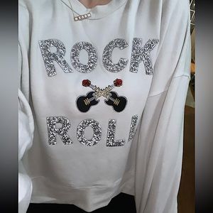 🆕🎸EXPRESSED SOCIETY: CREAM Rock N Roll Crop Crewneck Sweater XS